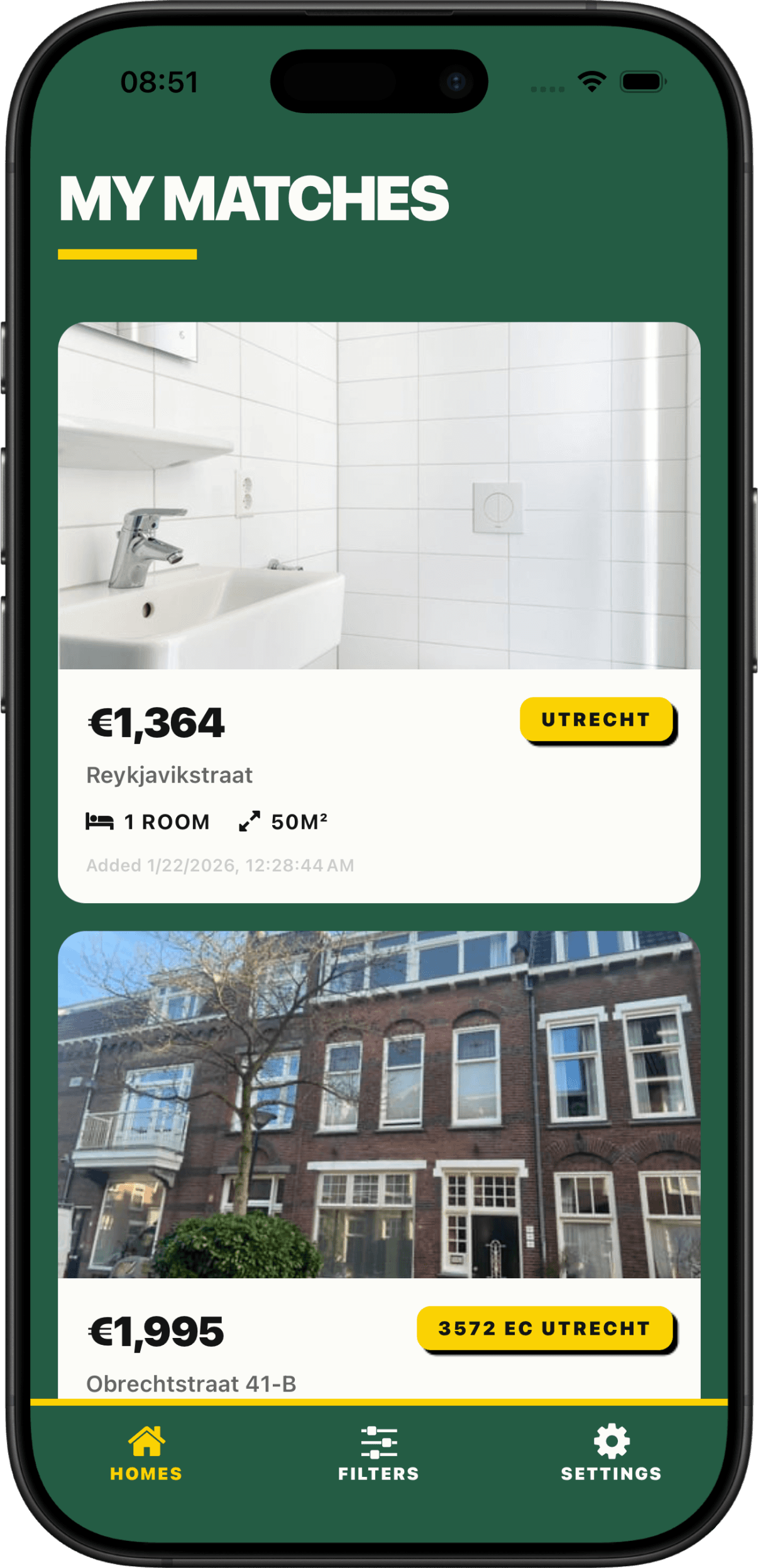 Rentbee-app met directe huuralerts